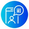 icon showing a person on a smartphone